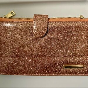 51- Rose gold Glittery wallet/phone holder